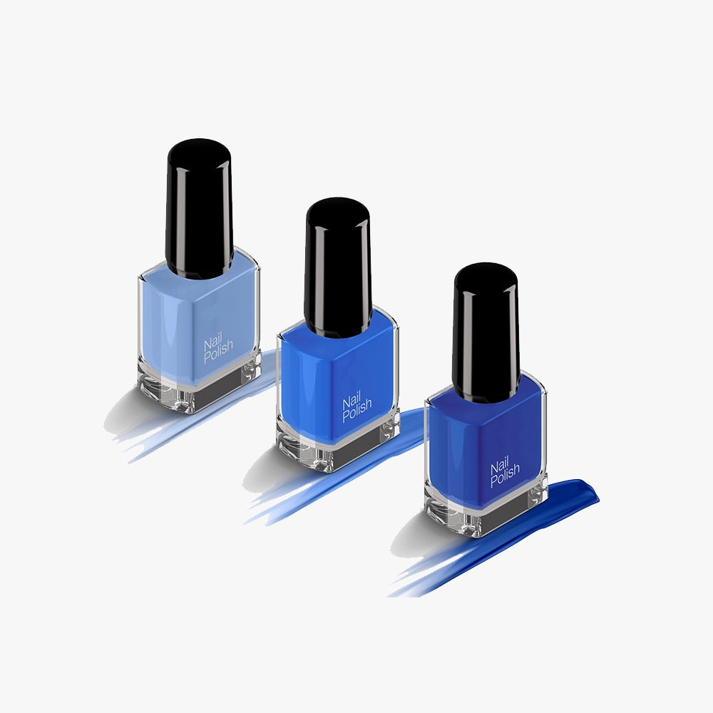 Triple Blue Shine Nail Polish Set