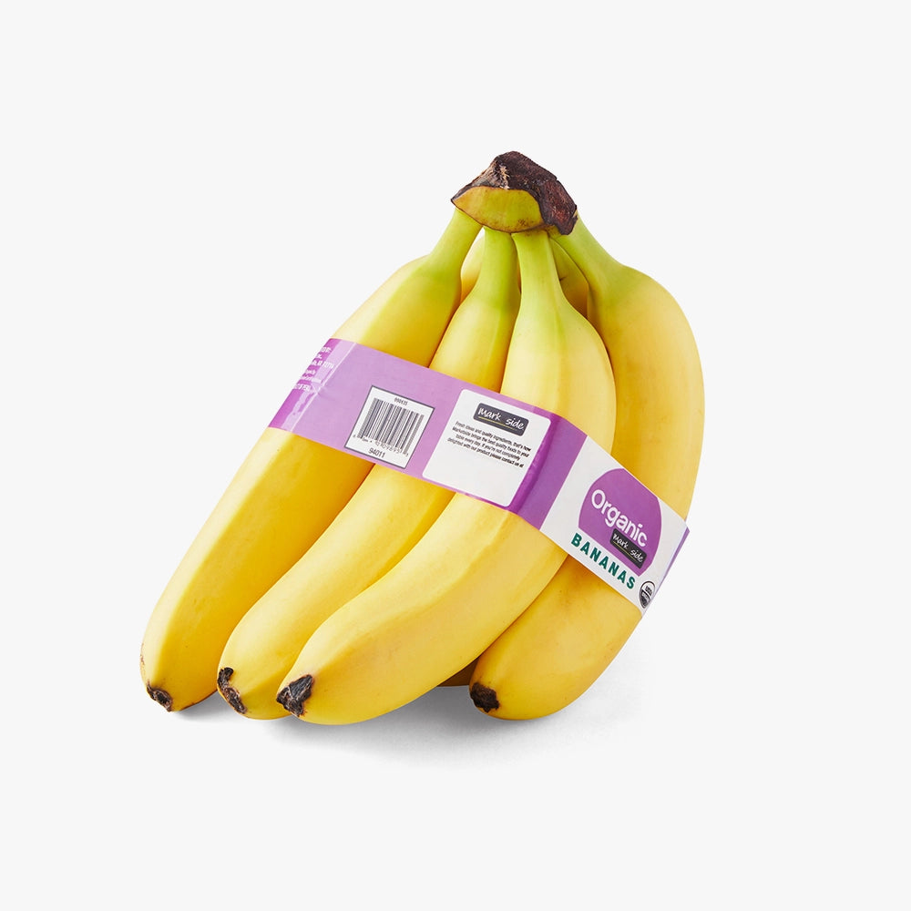 Mark side Fresh Organic Bananas
